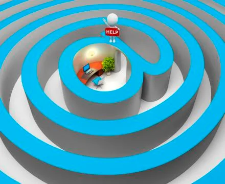 3d small people - internet a labyrinth Stock Illustration