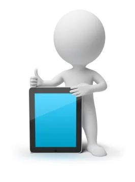 3d small people - ipad Stock Illustration