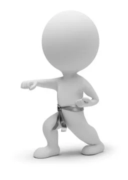 3d small people - karate Stock Illustration