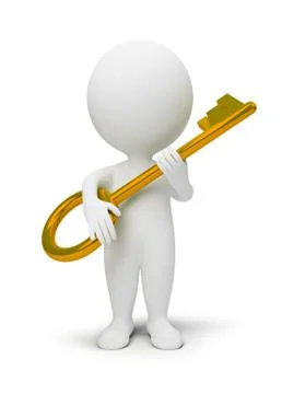 3d small people - key Stock Illustration