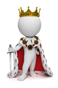 3d small people - king Stock Illustration
