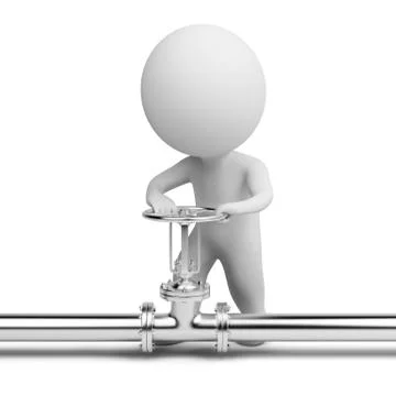 3d small people - latch Stock Illustration
