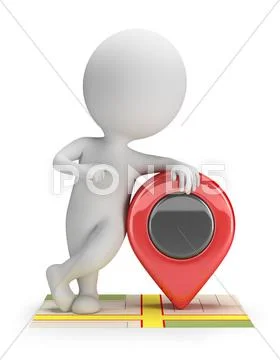 3d small people - location Stock Illustration