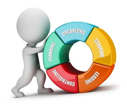 3d small people - management Illustrazione stock