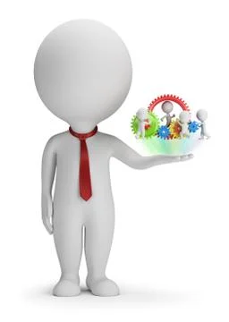 3d small people - manager and his team Stock Illustration