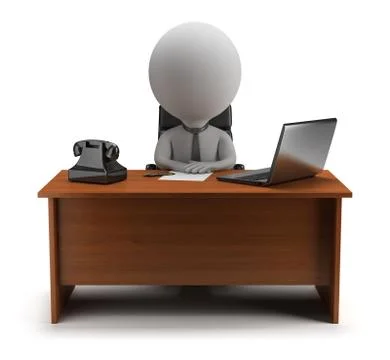 3d small people - manager Stock Illustration