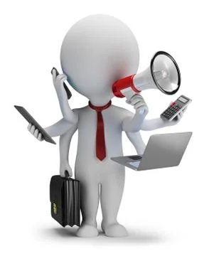 3d small people - multi manager Stock Illustration