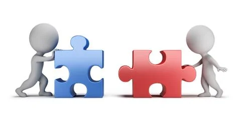 3d small people - mutual relations Stock Illustration