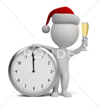3d small people - new year's greetings Stock Illustration