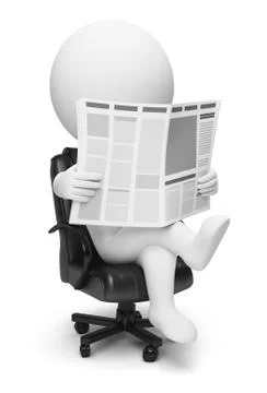 3d small people - newspaper Stock Illustration