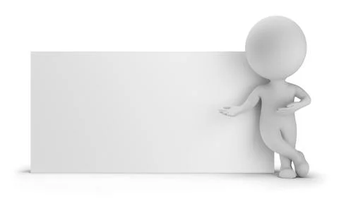 3d small people - next to an empty board Stock Illustration