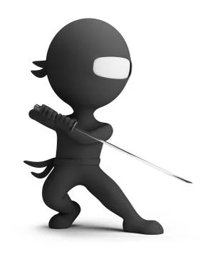 3d small people - ninja Stock Illustration