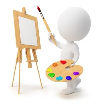 3d small people - painter Stock Illustration