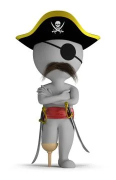 3d small people - pirate Stock Illustration