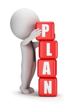 3d small people - plan Stock Illustration