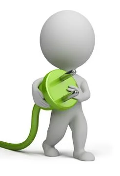 3d small people - plug Stock Illustration