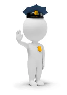 3d small people - policeman Stock Illustration