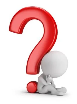 3d small people - pondering the question Stock Illustration