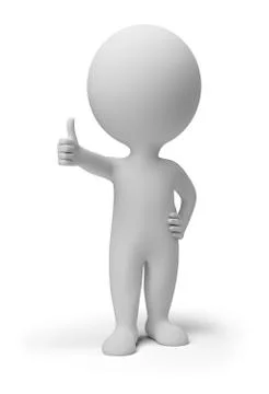 3d small people - positive pose Stock Illustration