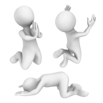 3d small people. Pray. 3d illustration. Stock Illustration