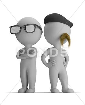 3d small people - professionals Stock Illustration