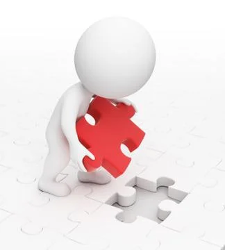 3d small people - puzzle Stock Illustration