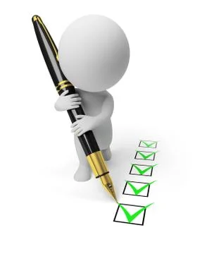 3d small people - questionnaire Stock Illustration