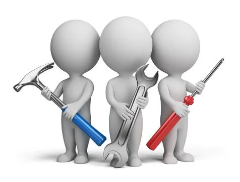 3d small people - repairers Stock Illustration