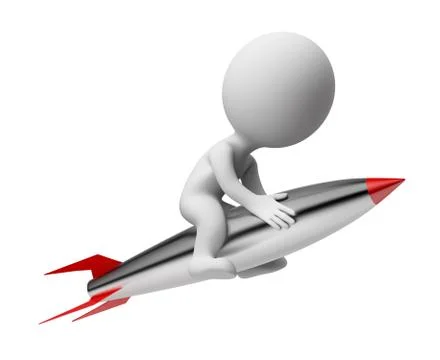 3d small people - rocket Stock Illustration