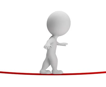 3d small people - on the rope Stock Illustration