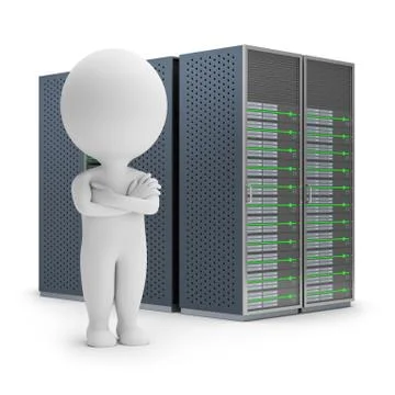 3d small people - servers Stock Illustration