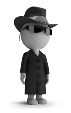 3d small people - spy Stock Illustration