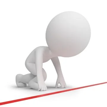 3d small people - start Stock Illustration