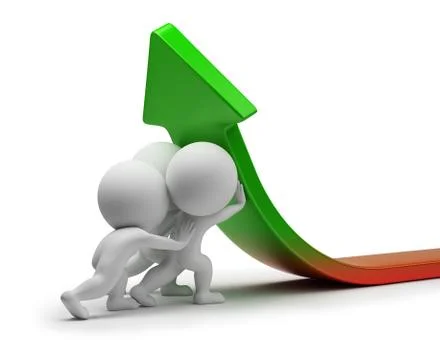 3d small people - statistics improvement Stock Illustration