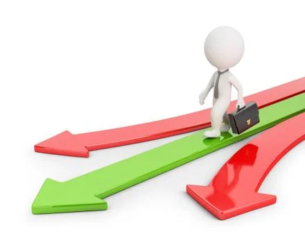 3D Small People - Successful Direction Stock Illustration