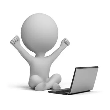 3d small people - successful solution Stock Illustration