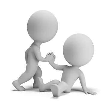 3d small people - succor Stock Illustration
