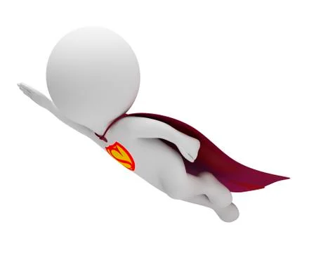 3d small people - superman Stock Illustration