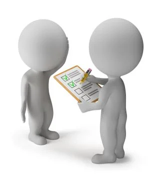 3d small people - survey Stock Illustration
