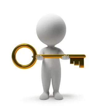3d small people - take a key Stock Illustration