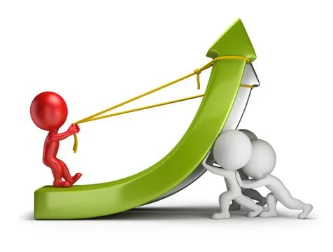 3d small people - teamwork and profit Stock Illustration
