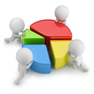 3d small people - teamwork statistics Stock Illustration