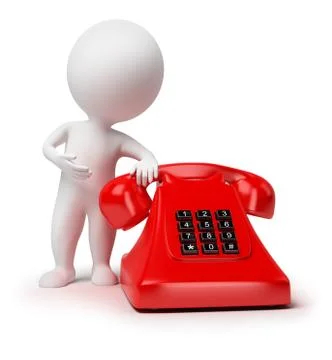3d small people - telephone Stock Illustration