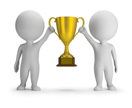 3D Small People - Two Winners Stock Illustration