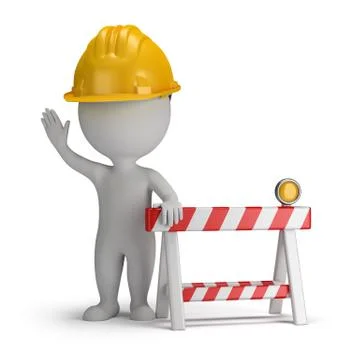 3d small people - under construction Stock Illustration