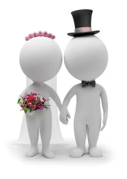 3d small people - wedding Stock Illustration