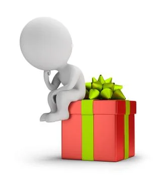 3D Small People - What to Gift Stock Illustration