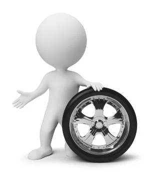 3d small people - wheel Stock Illustration