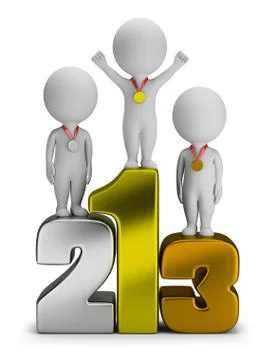 3d small people - winners Stock Illustration