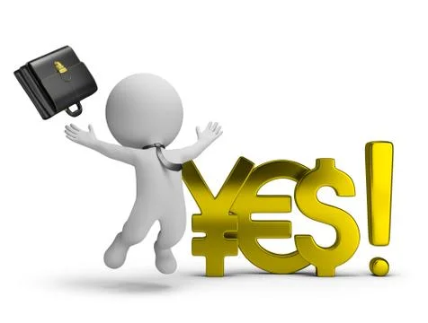 3d small people - yes Stock Illustration